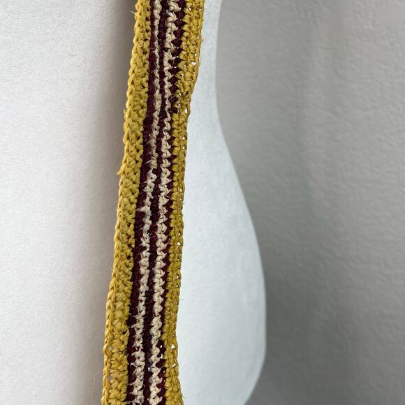 Lovestitch Straw Santa Fe Raffia Tribal Tasseled Bucket Crossbody Tote Bag New - Picture 6 of 12